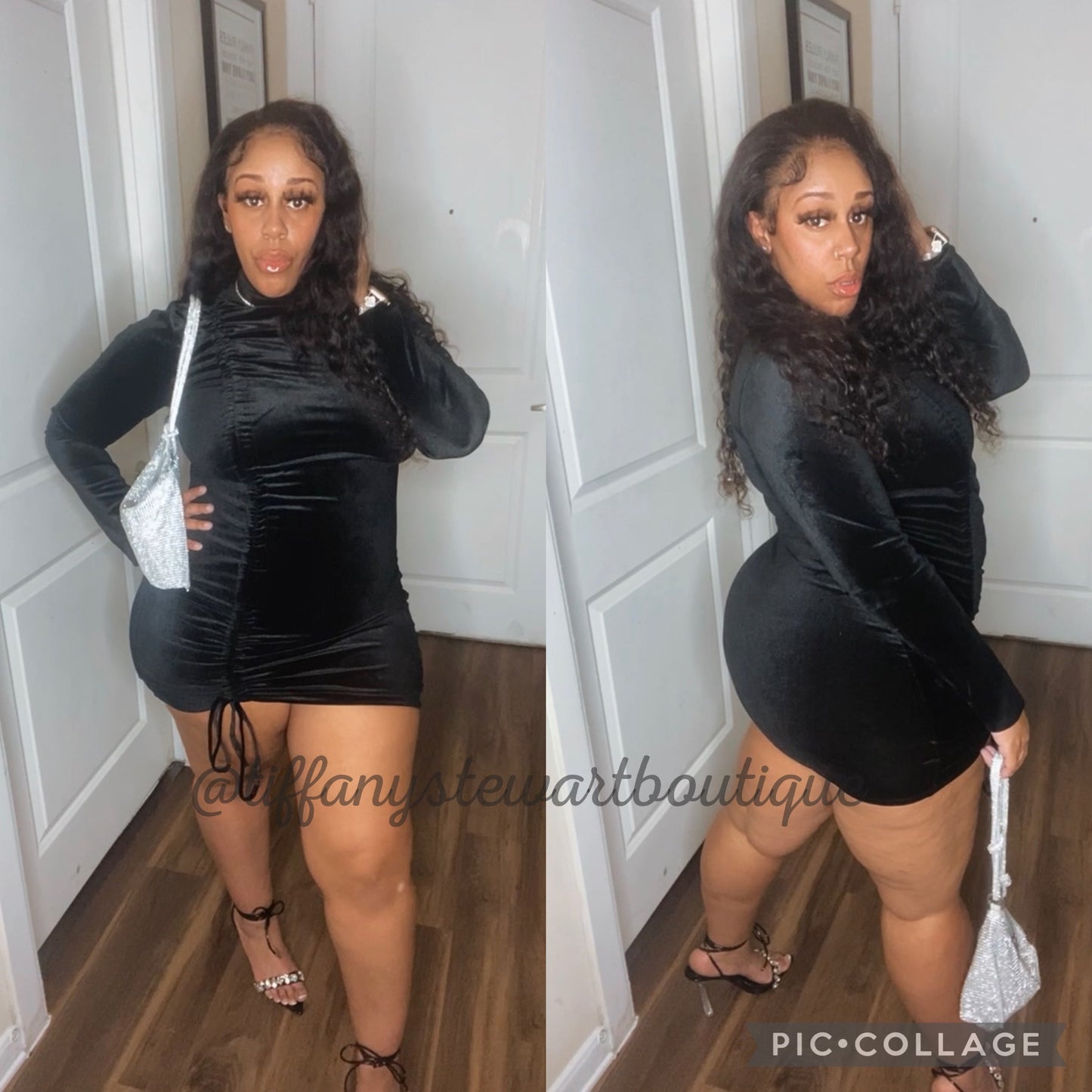 Black velvet dress