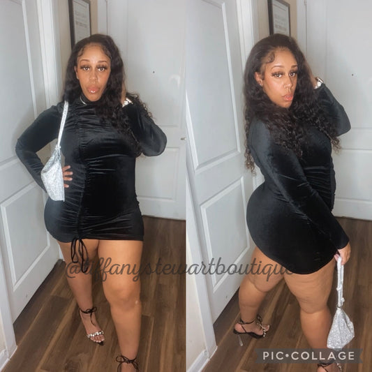 Black velvet dress